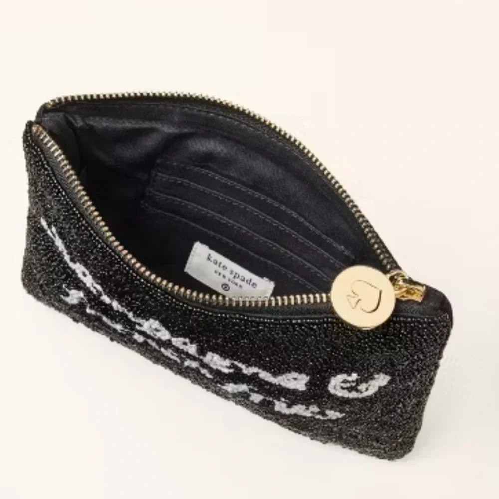 KATE SPADE x Target Beaded Black Clutch Champagne and French Fries NWT - Picture 3 of 7